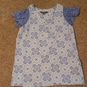 ruffled short sleeve blouse